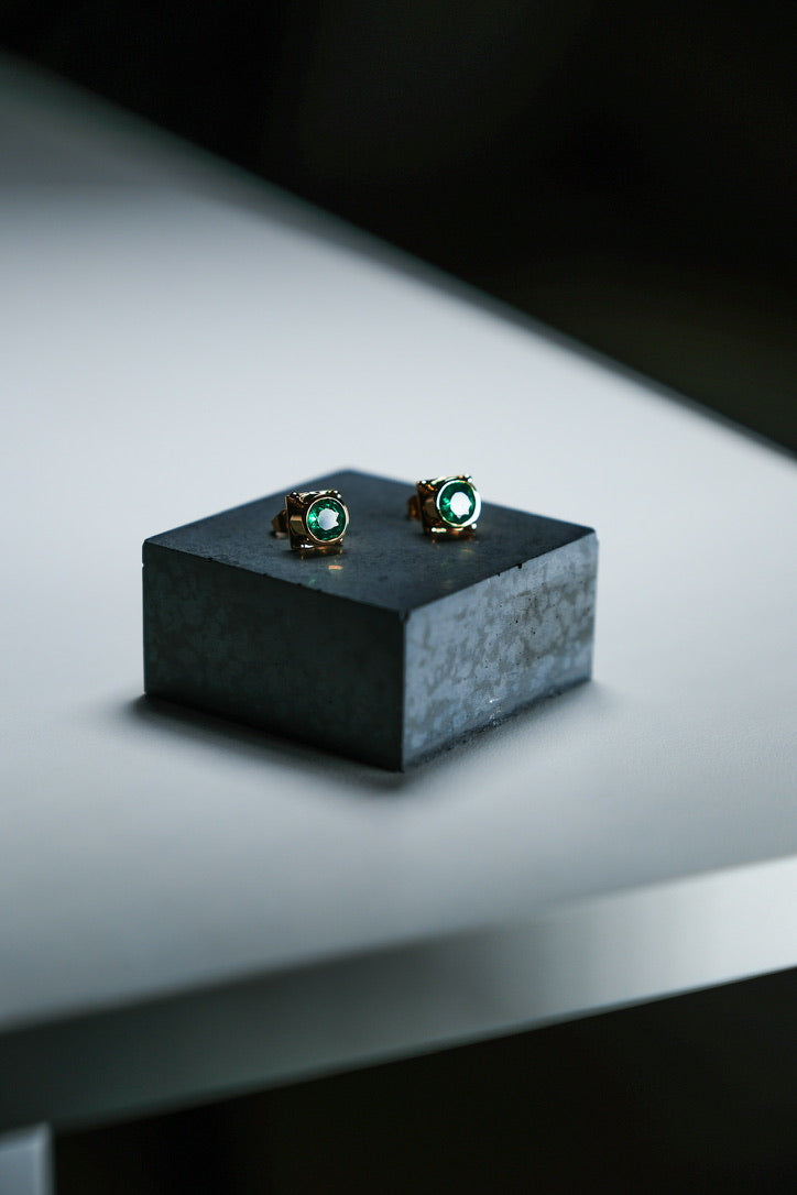 Green Light Stud Earrings